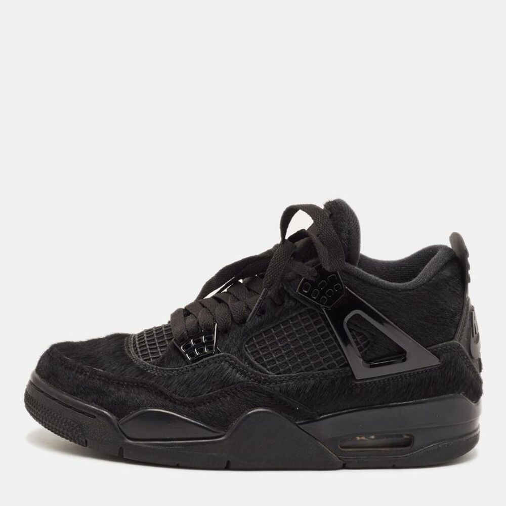 Air Jordans 4 Retro Size 37.5 Black/dark Brown Calf Hair Olivia Kim No Cove